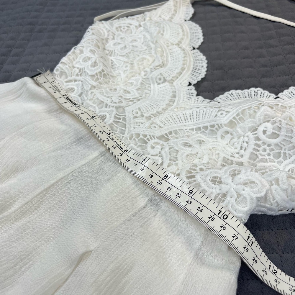 Lulus Romper Womens XS White Boho Spring Bride Crochet Lace Star Spangled Romper - Picture 7 of 13